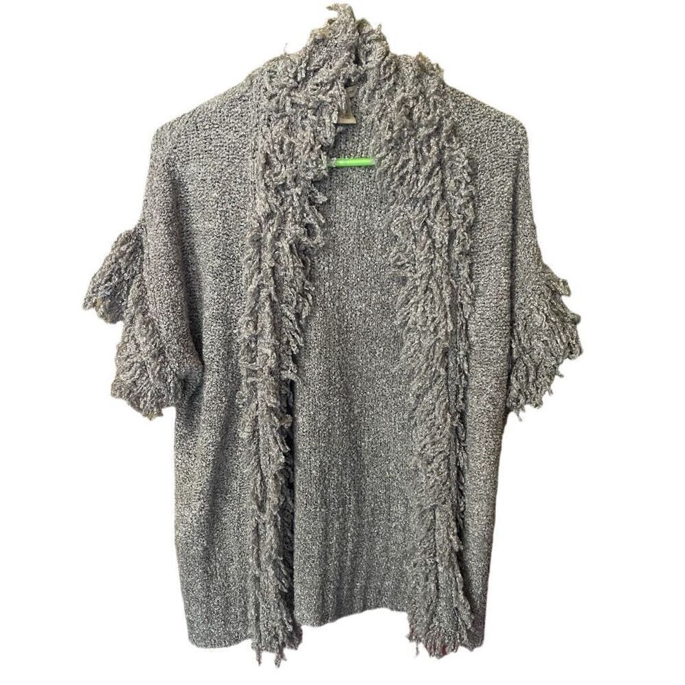 Vertical design size M boho festival fringe open cardigan.